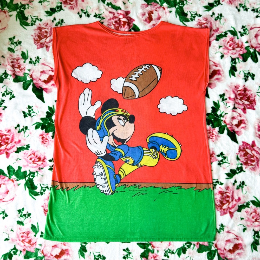 vintage disney 70s/80 football mickey night shirt mini dress SM